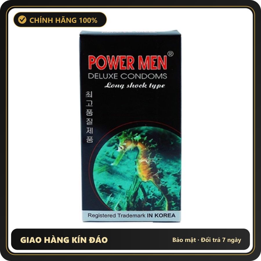 (Che Tên) Bao Cao Su Power Men Cá Ngựa Đen Kéo Dài Thời Gian Giao Nhanh Toàn Quốc