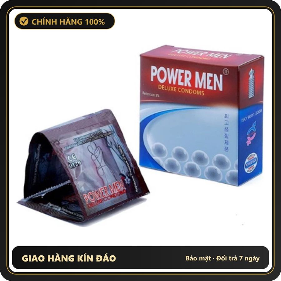 (Che Tên) Bao Cao Su Hàn Quốc Power Men Deluxe Condoms Ngọc Trai Giao Nhanh Toàn Quốc