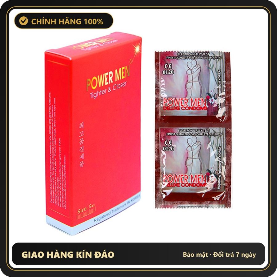 (Che Tên) Bao Cao Su Cỡ Nhỏ 49mm Nhiều Gel PowerMen Tighter Closer Hỗ Trợ 24/7