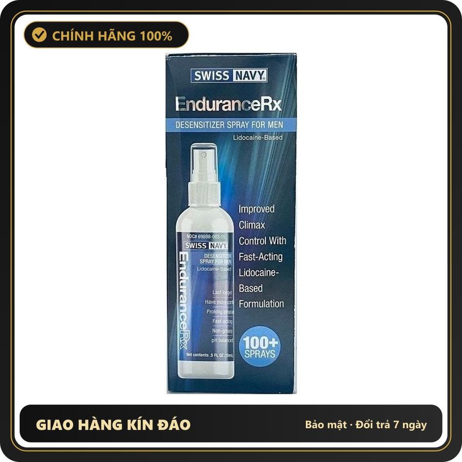 (Che Tên) Xịt hỗ trợ kéo dài thời gian Swiss Navy EnduranceRx cho nam Hỗ Trợ 24/7