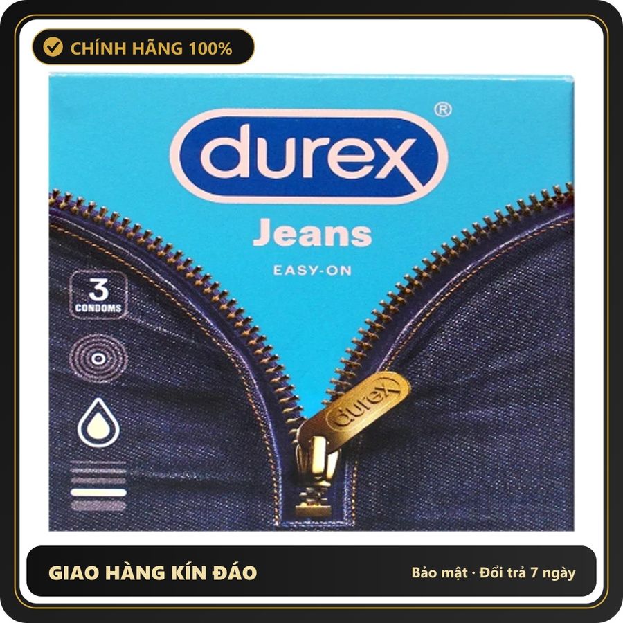 (Che Tên) Bao Cao Su Durex Jeans Easy On Nhiều Chất Bôi Trơn Chuẩn Auth