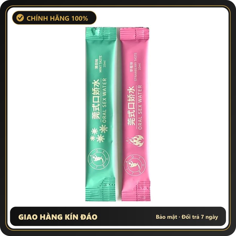 (Che Tên) Nước Tình Yêu Băng Hoả Oral Water - 2 Vị Bạc Hà Và Dâu Tây Hộp Trắng Kín