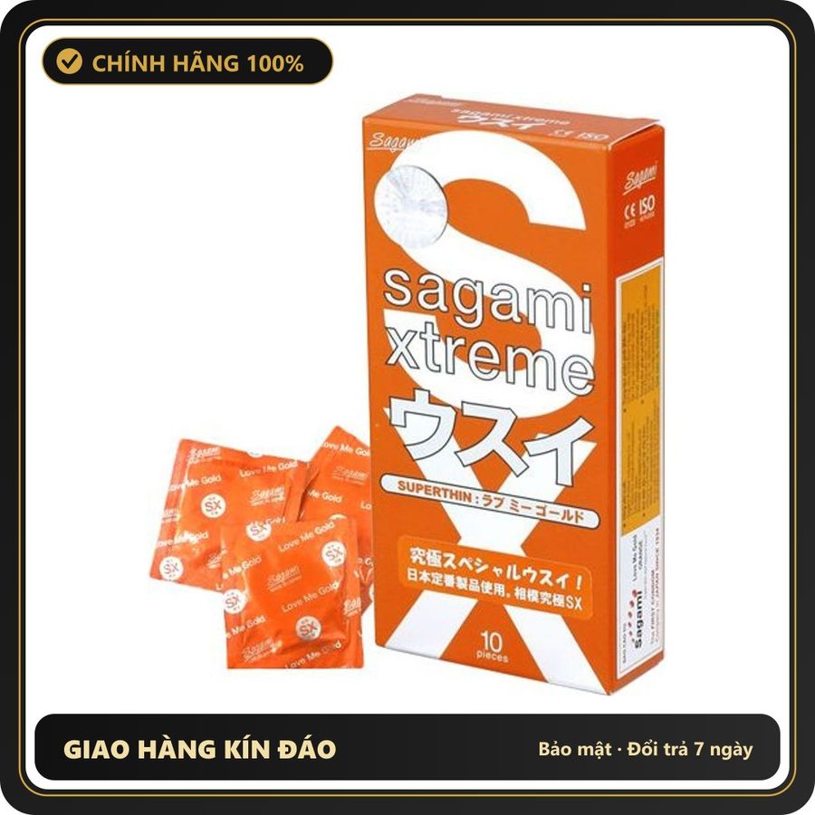 (Che Tên) Bao Cao Su Sagami Xtreme Orange Chính Hãng Nhật Bản 10s Chuẩn Auth