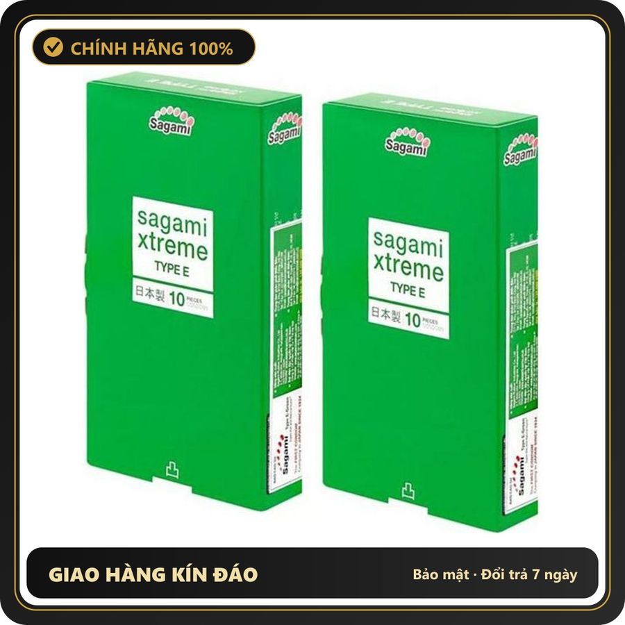 (Che Tên) Bao Cao Su Gai Nhỏ Sagami Xtreme Green Nhật Bản H10 Chuẩn Auth