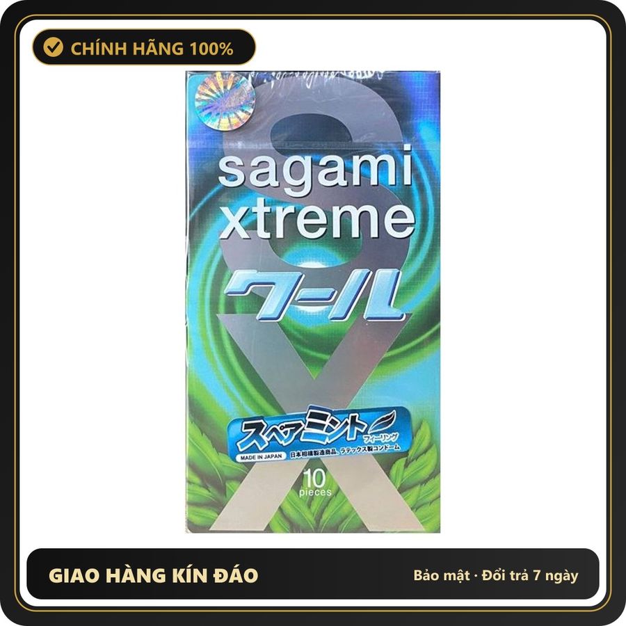 (Che Tên) Bao Cao Su Hương Bạc Hà Mát Lạnh Sagami Spearmint Giao Nhanh Toàn Quốc