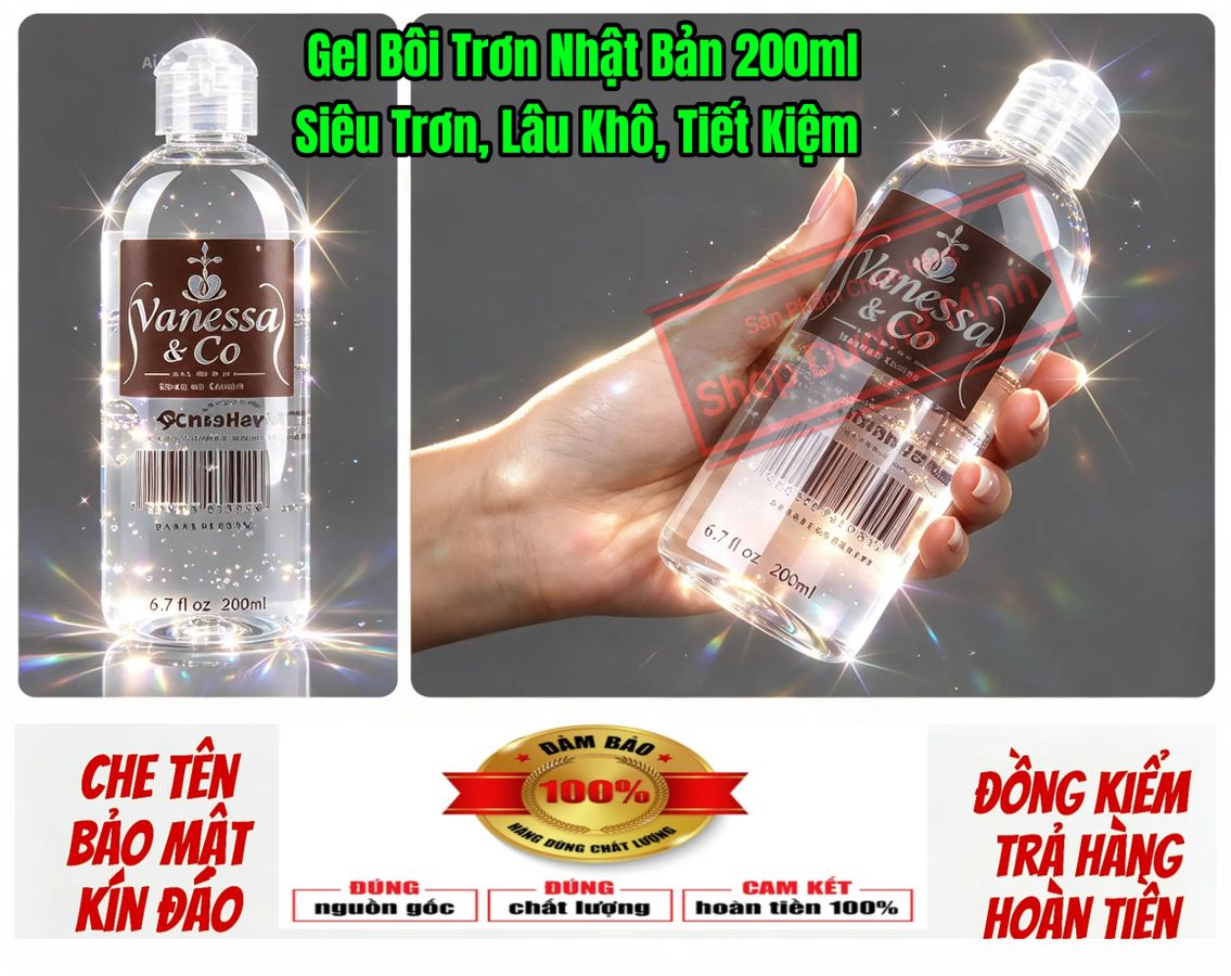 Gel bôi trơn nhật bản 200ml, an toàn lành tính cho da và sức khỏe, độ trơn lâu khô, dễ rửa, siêu tiết kiệm 