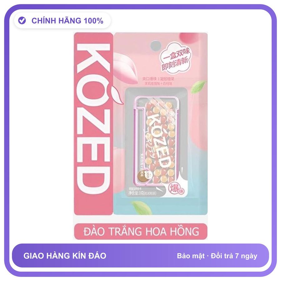 oral sex Kozed Cooling - Kẹo tình yêu Mix Đào Trắng Hoa Hồng Hộp 30 viên Chính Hãng