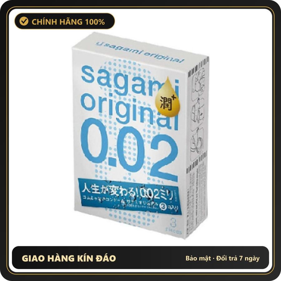 (Che Tên) Bao Cao Su Nhiều Chất Bôi Trơn Siêu Mỏng Sagami Original 0.02 Chuẩn Auth