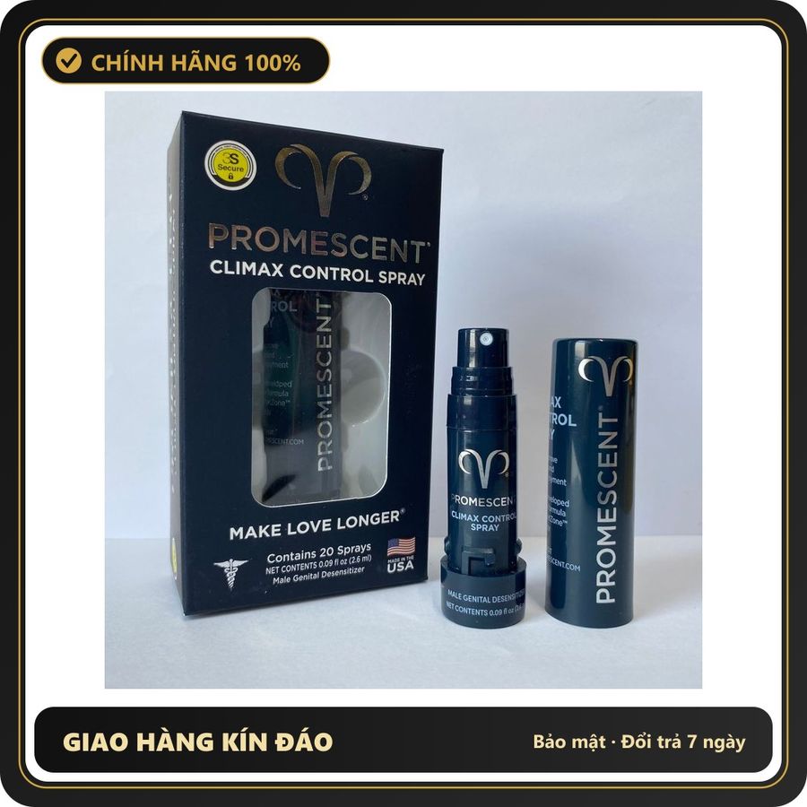 (Che Tên) Xịt Giúp Kéo Dài Thời Gian Cao Cấp Promescent 2.6ml USA Bảo Mật Tuyệt Đối