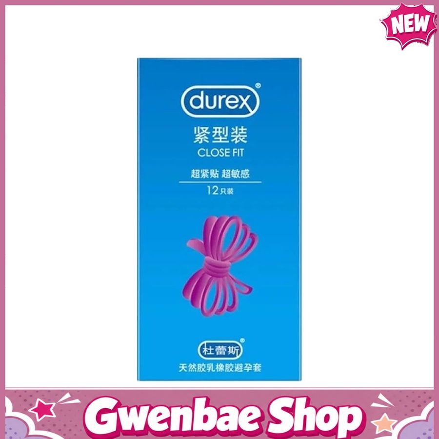 Bao cao su Durex Close Fit - Ôm khít, 49mm - Hộp 12 cái - Gwen Shop Chính Hãng