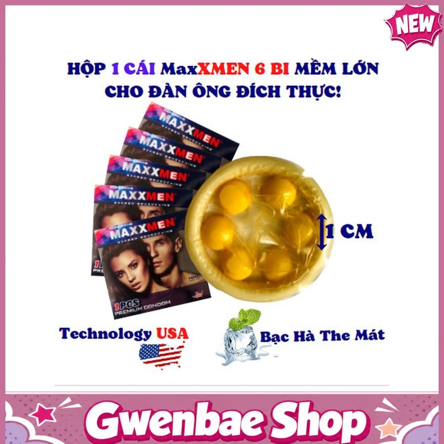 Bao Cao Su MaxxMen 6 Bi Nổi Lớn 1cm 10 Cái Chính Hãng - Gwen Shop Chính Hãng