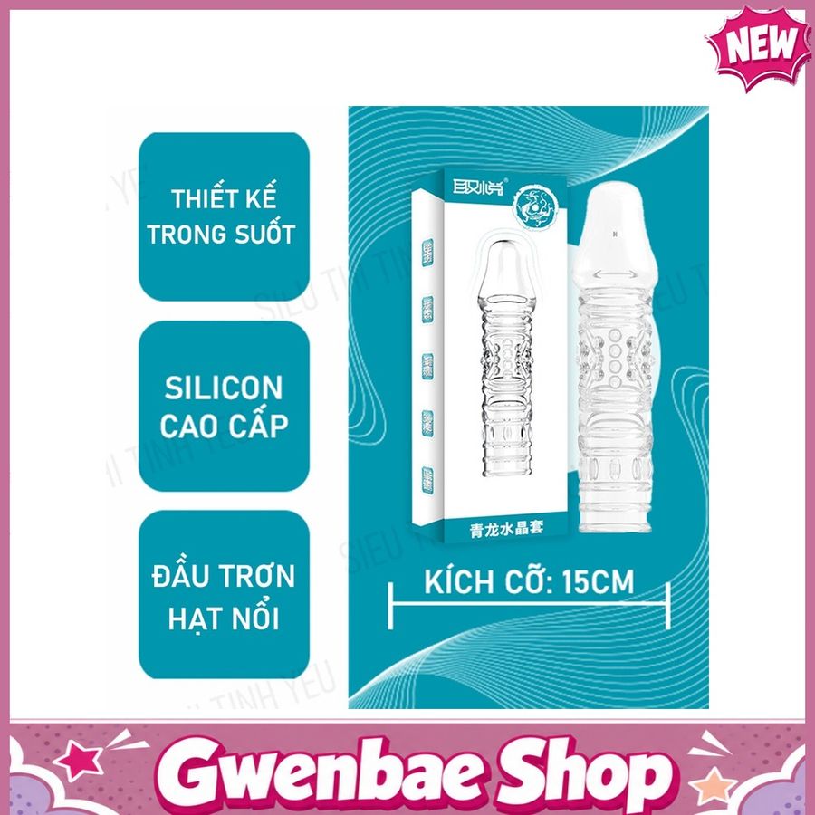 Bao cao su Aichao dài 15cm đầu trơn thân gân tròn hạt nổi to Chính Hãng - Gwen Shop Chính Hãng