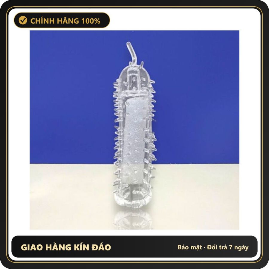 Massage - Bao Cao Su Đôn Dên Gai Đầu Tròn Brave Man Silicon, Đôn Dài 2.5cm & Gai Nổi Toàn Thân Giao Kín Đáo
