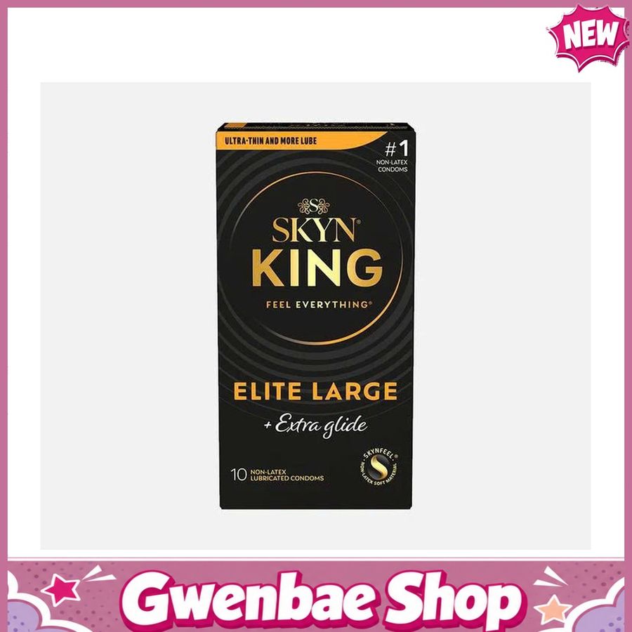 Bao Cao Su Size Lớn Thêm Gel Skyn King Elite Large Extra Glide 10 Cái Chính Hãng - Gwen Shop Chính Hãng
