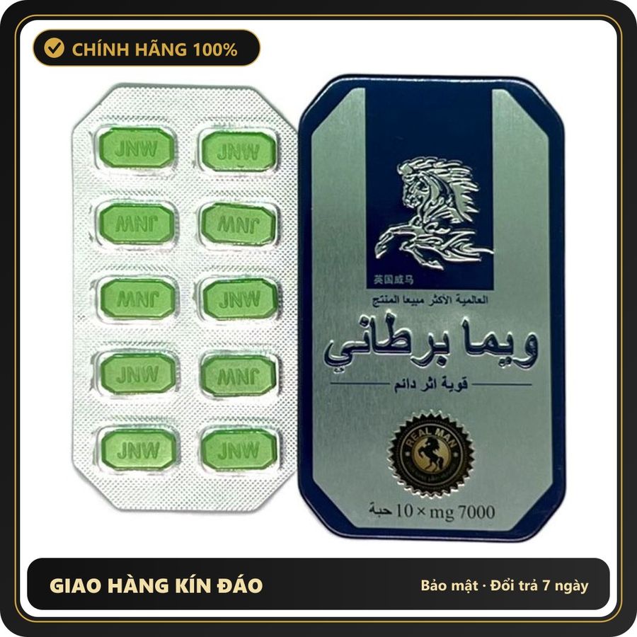 Viên uống cương dương Ngựa Thái 7000mg hộp 10 viên chính hãng - hàng chuẩn nguồn gốc rõ ràng, hạn dùng in rõ trên hộp, đóng gói kín đáo - giao hàng che tên kín đáo