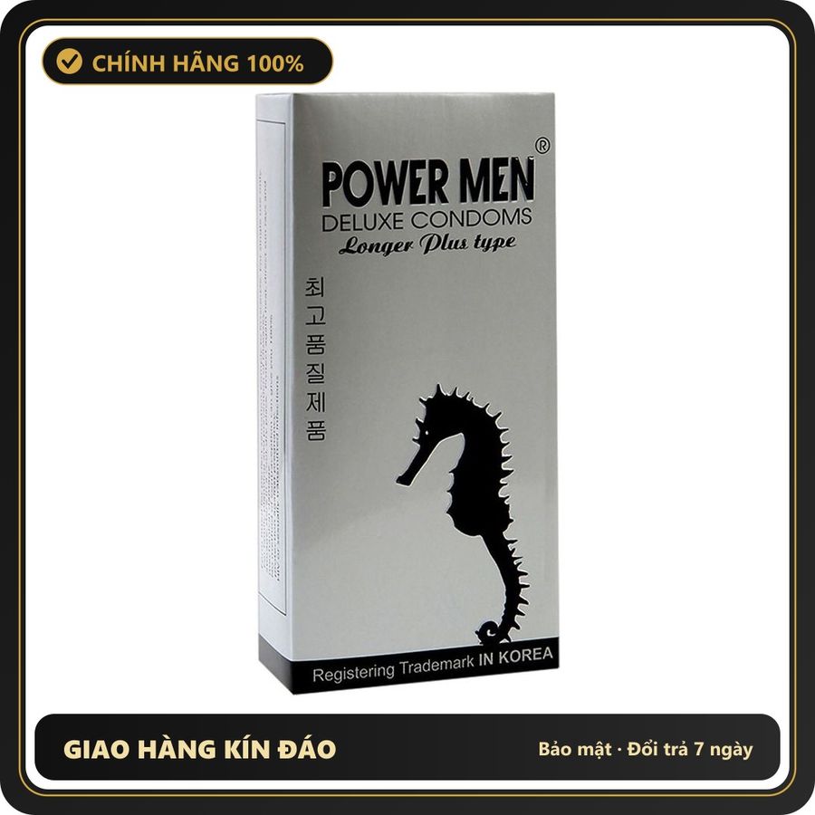 (Che Tên) Bao Cao Su Lâu Ra Có Gai Power Men Longer Plus Type - 12s Giao Nhanh Toàn Quốc