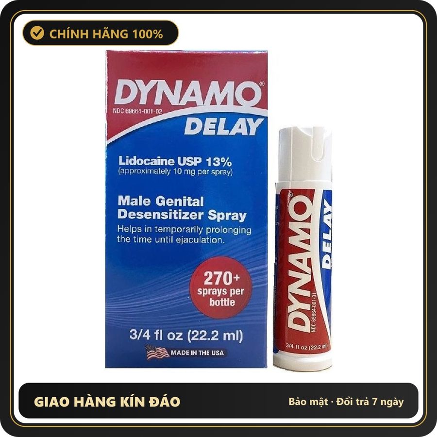 (Che Tên) Xịt Lâu Ra Cho Nam Dynamo Delay 22.2ml Hỗ Trợ 24/7