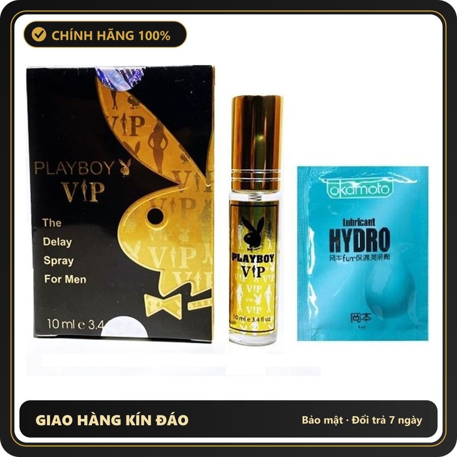 (Che Tên) Xịt Playboy Vip Spray USA Kèm Gel Gói Okamoto Bảo Mật Tuyệt Đối