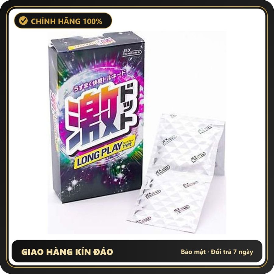 (Che Tên) Bao Cao Su Nhật Bản Jex Long Play 8s Hộp Trắng Kín