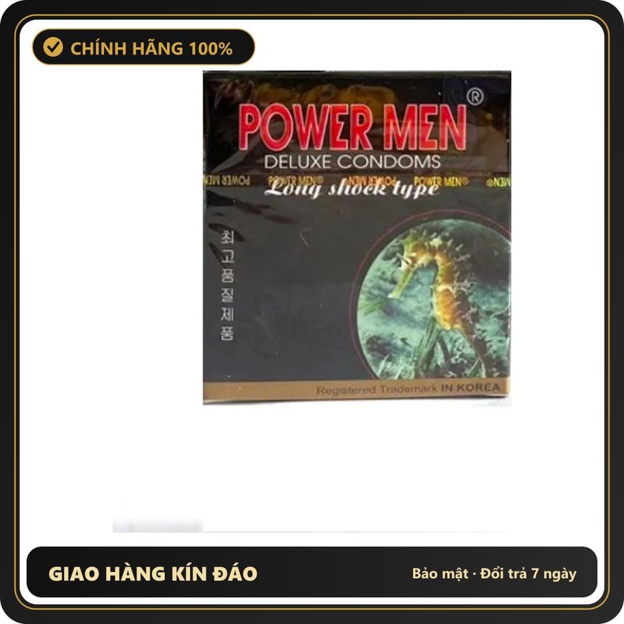 (Che Tên) Bao Cao Su Power Men Long Shock Type - Hàng Mới Về