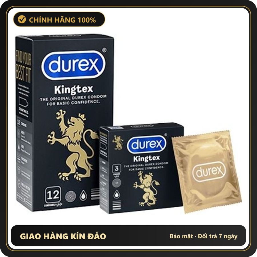 (Che Tên) Bao Cao Su Durex Kingtex - Size Nhỏ - Chính Hãng - Hàng Mới Về