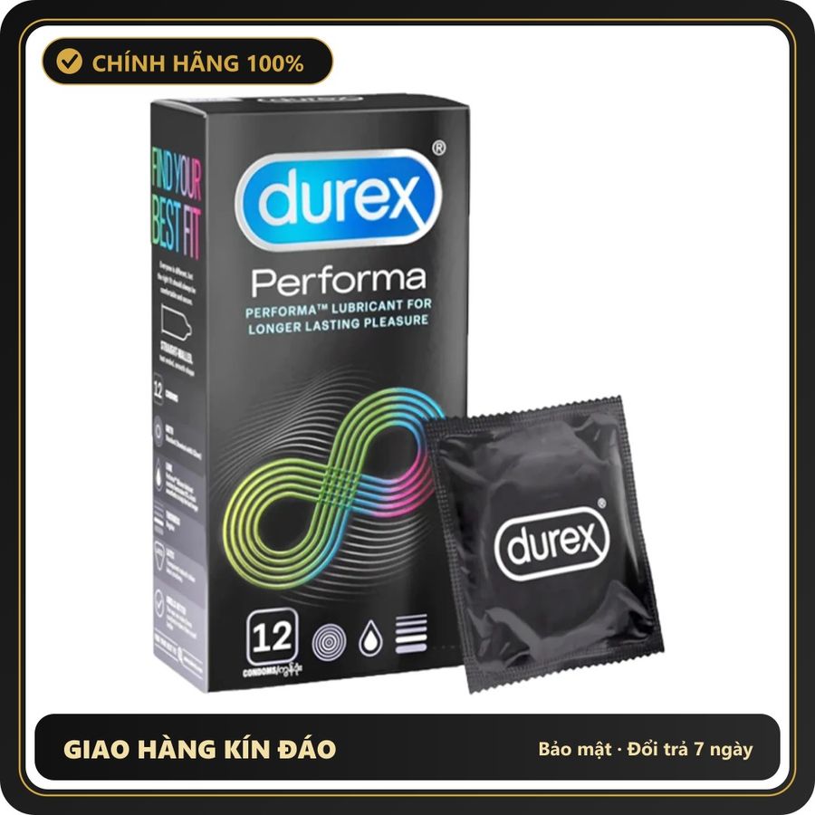 (Che Tên) Bao Cao Su Durex Performa Chính Hãng - Kéo Dài Thời Gian Quan Hệ Cao Cấp Bảo Đảm