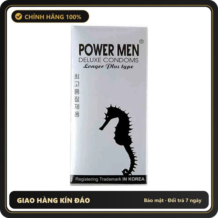 (Che Tên) Bao Cao Su Cá Ngựa Bạc Power Men Longer Plus Giao Nhanh Toàn Quốc