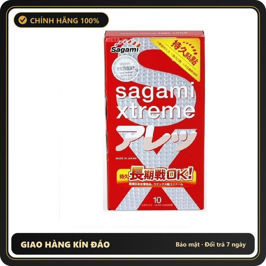 (Che Tên) Bao Cao Su Gai Kéo Dài Thời Gian Sagami Feel Long 10s Cao Cấp Bảo Đảm