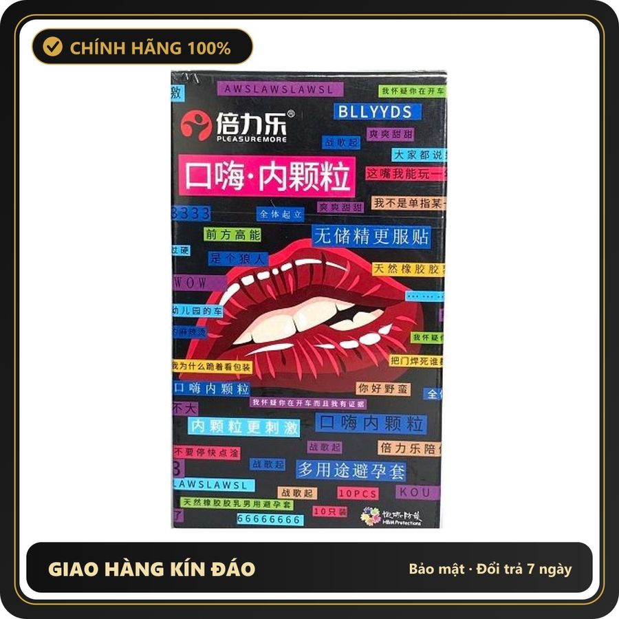 (Che Tên) Bao Cao Su Miệng Hương Cherry HBM cho nam nữ Giao Nhanh Toàn Quốc