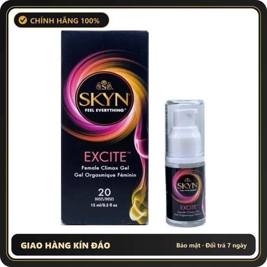 (Che Tên) Gel bô.i trơ.n Tăng Khoái Cảm Cho Nữ Cao Cấp Skyn Excite 15ml Hộp Trắng Kín