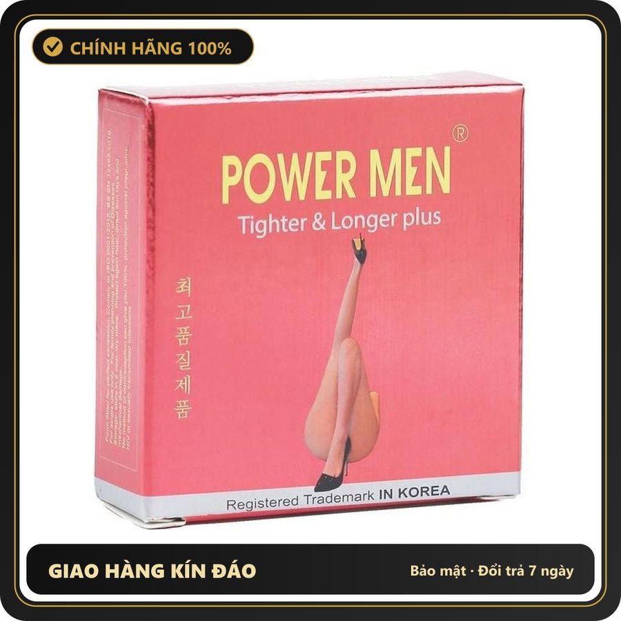 (Che Tên) Bao Cao Su Size Nhỏ Power Men Tighter Longer Hộp Trắng Kín