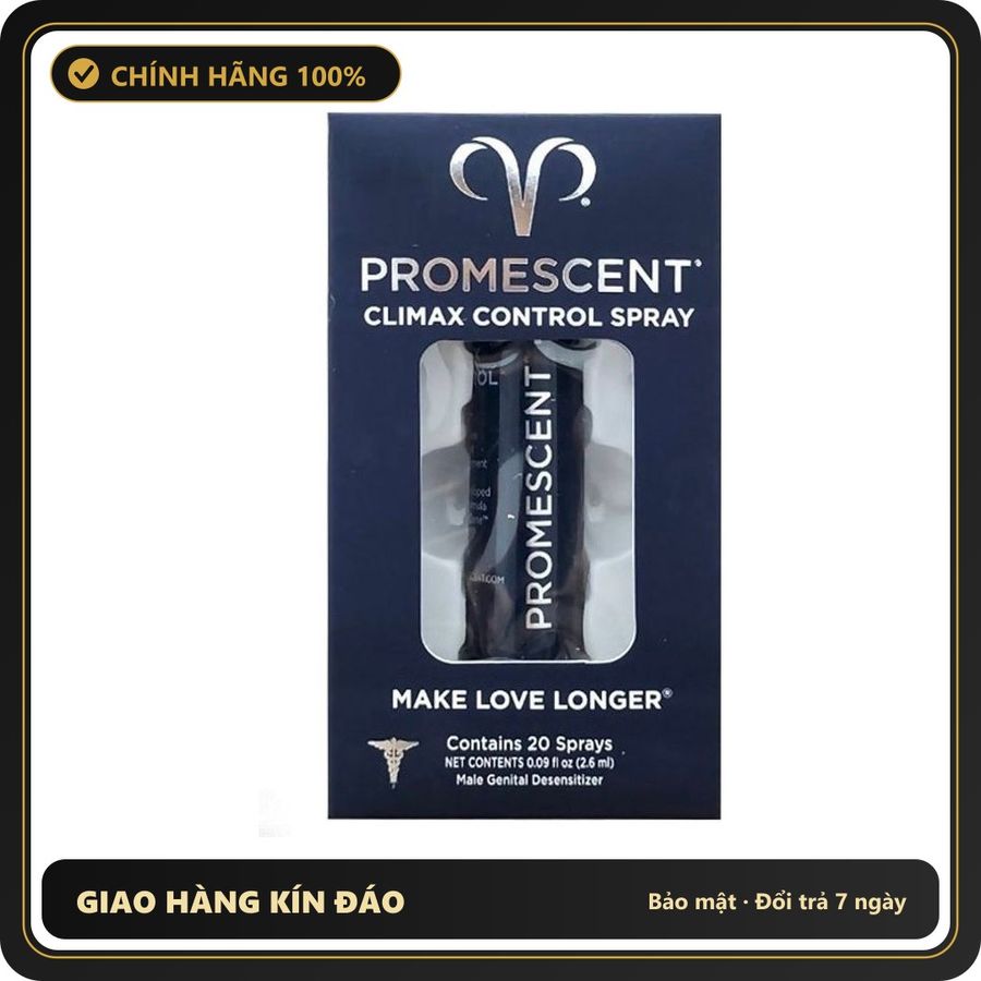 (Che Tên) Xịt Hỗ Trợ Kéo Dài Thời Gian Cao Cấp Promescent 2.6ml Bảo Mật Tuyệt Đối