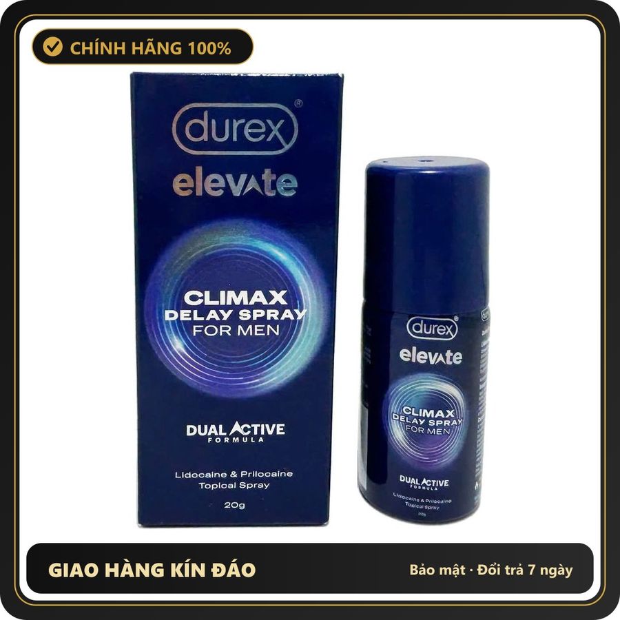 (Che Tên) Xịt Kéo Dài Cao Cấp Durex Climax Delay Spray For Men Chuẩn Auth