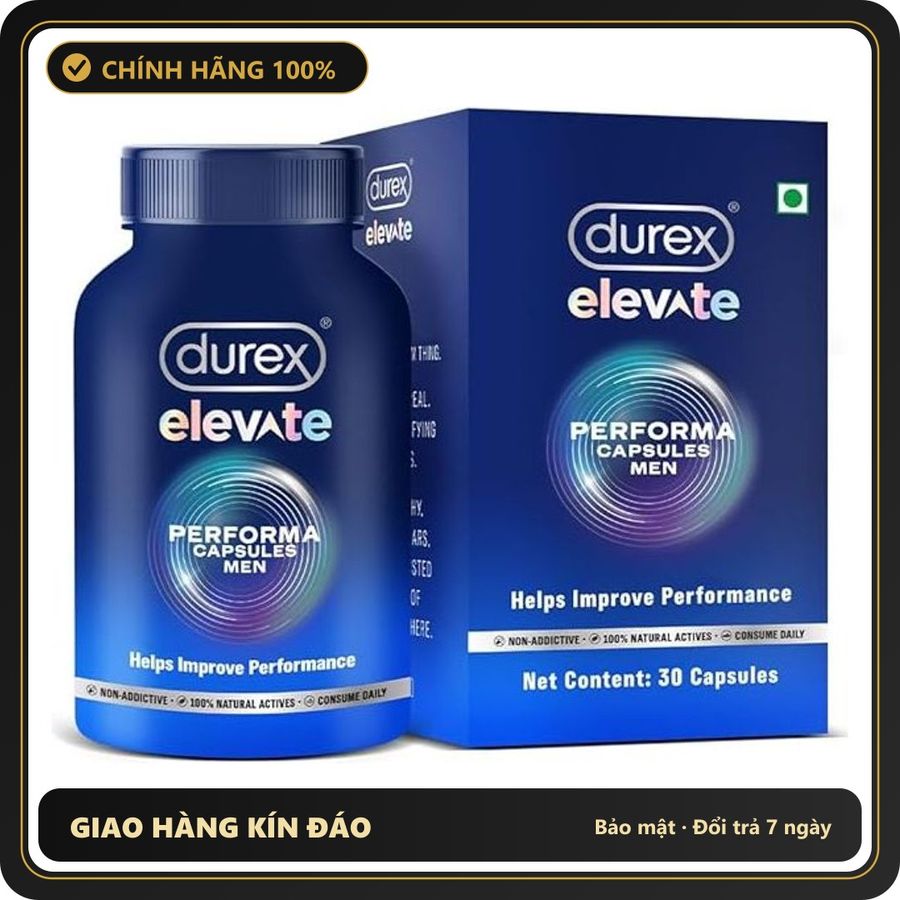 (Che Tên) Viên Uống Durex Elevate Performa Shilajit Dành Cho Nam Giới Cao Cấp Bảo Đảm