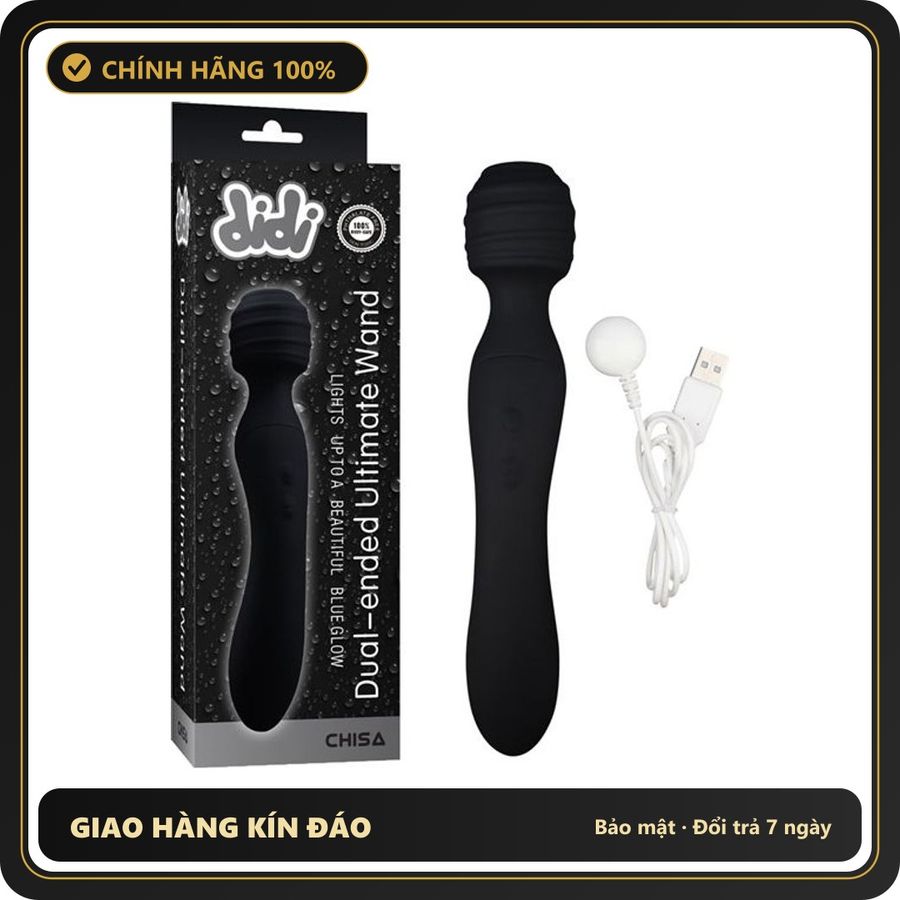 (Che Tên) Chày Rung Hai Đầu Cao Cấp Silicone Siêu Mịn Chisa Didi Bảo Mật Tuyệt Đối