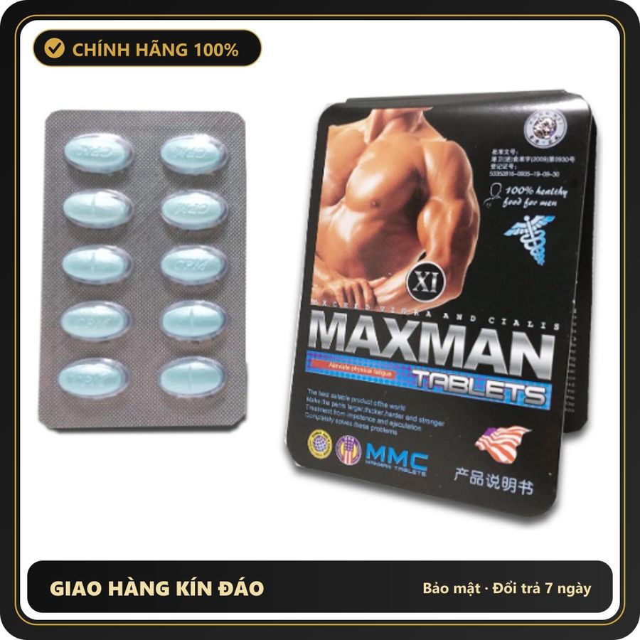 (Che Tên) Maxman Vỉ 10 Viên – Tăng Cường Sinh Lý, Cải Thiện Sinh Lực Nam Bảo Mật Tuyệt Đối