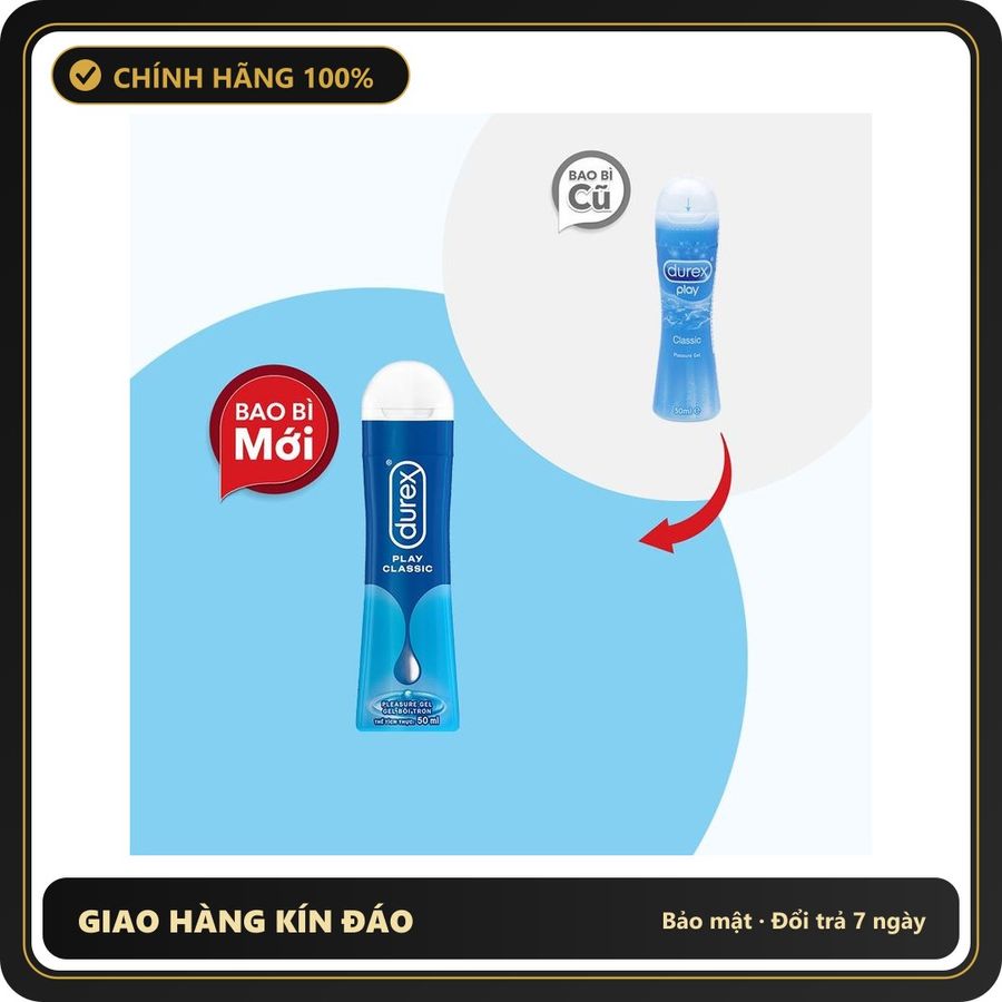 (Che Tên) Gel Durex Play Classic 50ml – Giúp Cuộc Yêu Mượt Mà & Êm Ái Hơn Hỗ Trợ 24/7
