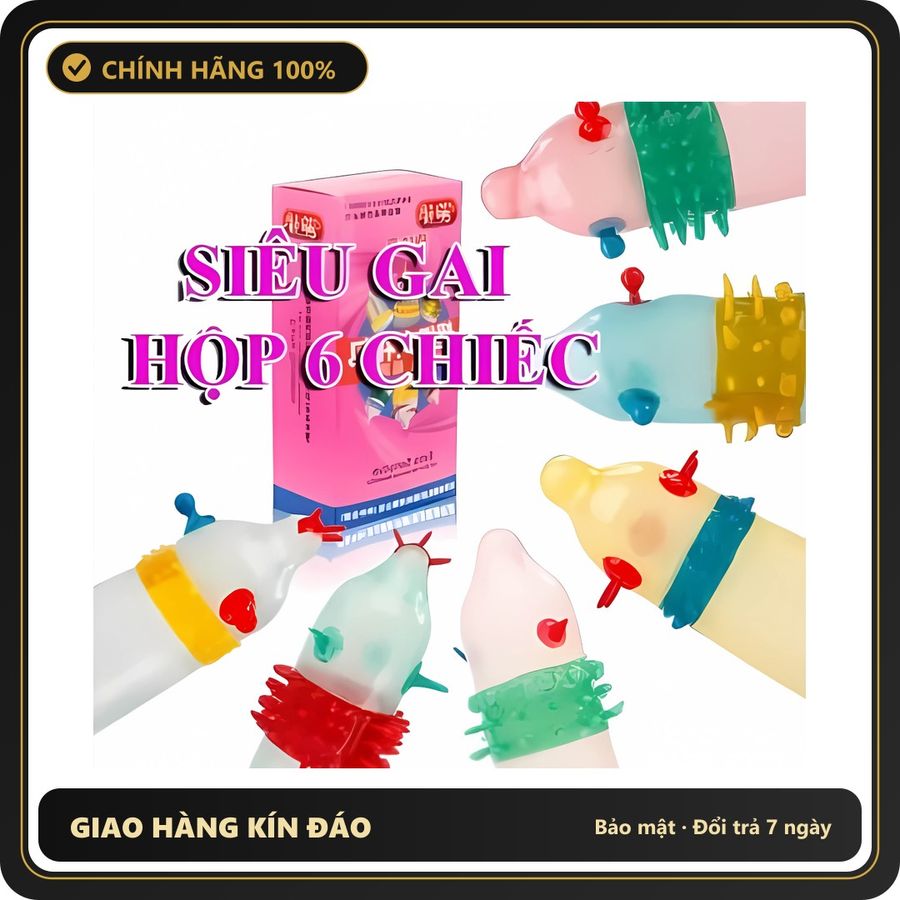 (Che Tên) (Chính hãng) Bao Cao Su Bi+Gân+Gai+râu Runbo Hộp 6 Chiếc chính hãng Hỗ Trợ 24/7