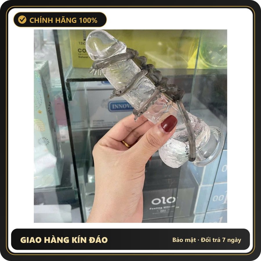 (Che Tên) Bao cao su đôn dên gân lưới hỗ trợ cuộc yêu, nâng cao khoái cảm Chuẩn Auth