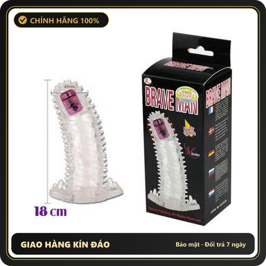 (Che Tên) Bao Cao Su Đôn Dên Cao Cấp Brave Man Gai Rung Đầu Cao Cấp Bảo Đảm