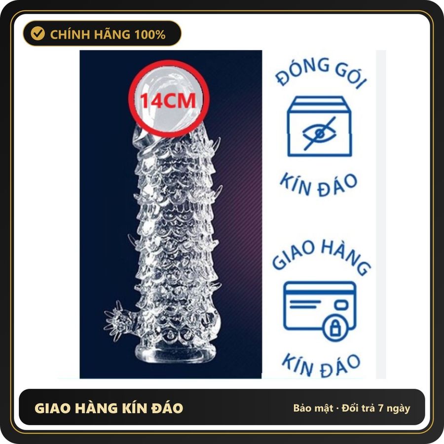 (Che Tên) Bao Cao Su Đôn Dên Kiểu Vảy Cá Tăng Kích Thước Bảo Mật Tuyệt Đối