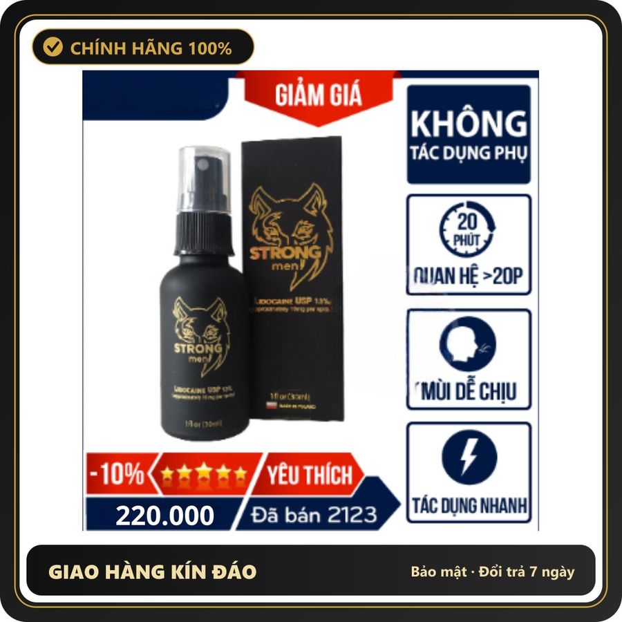 (Che Tên) Xịt Chống Xuất Tinh Sớm Strong Men 30ml – Bí Quyết Giữ Lửa Phòng The, Tăng Thời Gian Yêu Giao Nhanh Toàn Quốc