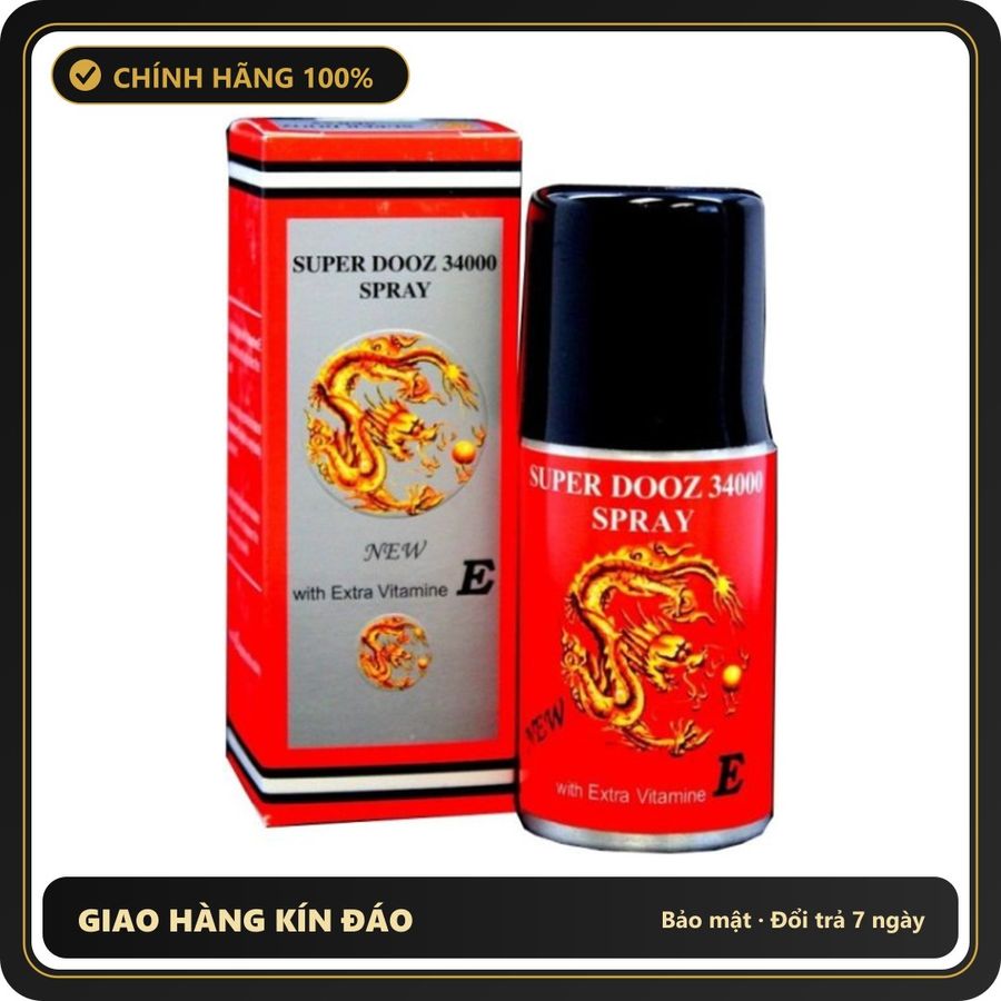 (Che Tên) Xịt Rồng Vàng Super Dooz 34000 Spray Đức 45ml - Xịt Cho Cuộc Yêu Hoàn Hảo - Hàng Mới Về