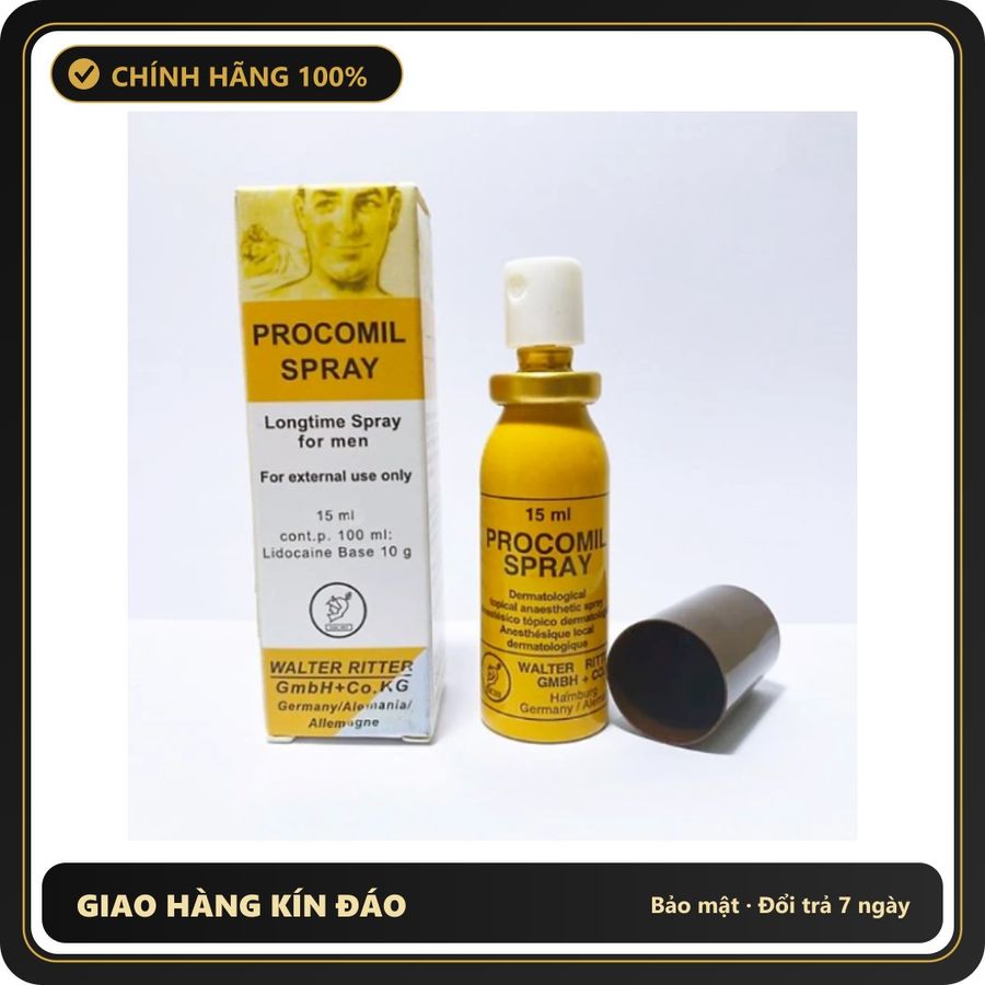 (Che Tên) Xịt Đức Procomil – Xịt Hỗ Trợ Duy Trì Phong Độ Giao Nhanh Toàn Quốc