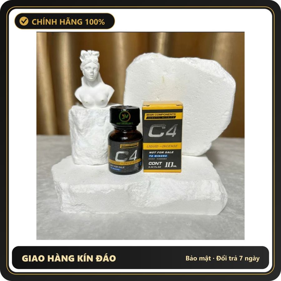 (Che Tên) Chai Hít Popper C4 Vàng Tăng Kích Thích Khoái Cảm 10ml Hỗ Trợ 24/7