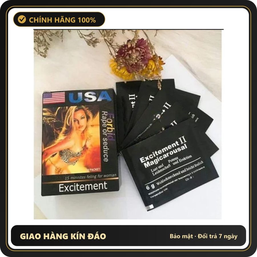 (Che Tên) Kích Thích Nữ Cực Mạnh Dạng Bột Excitement II USA Chính Hãng - Giải Pháp Tăng Ham Muốn và Khoái Cảm Hỗ Trợ 24/7