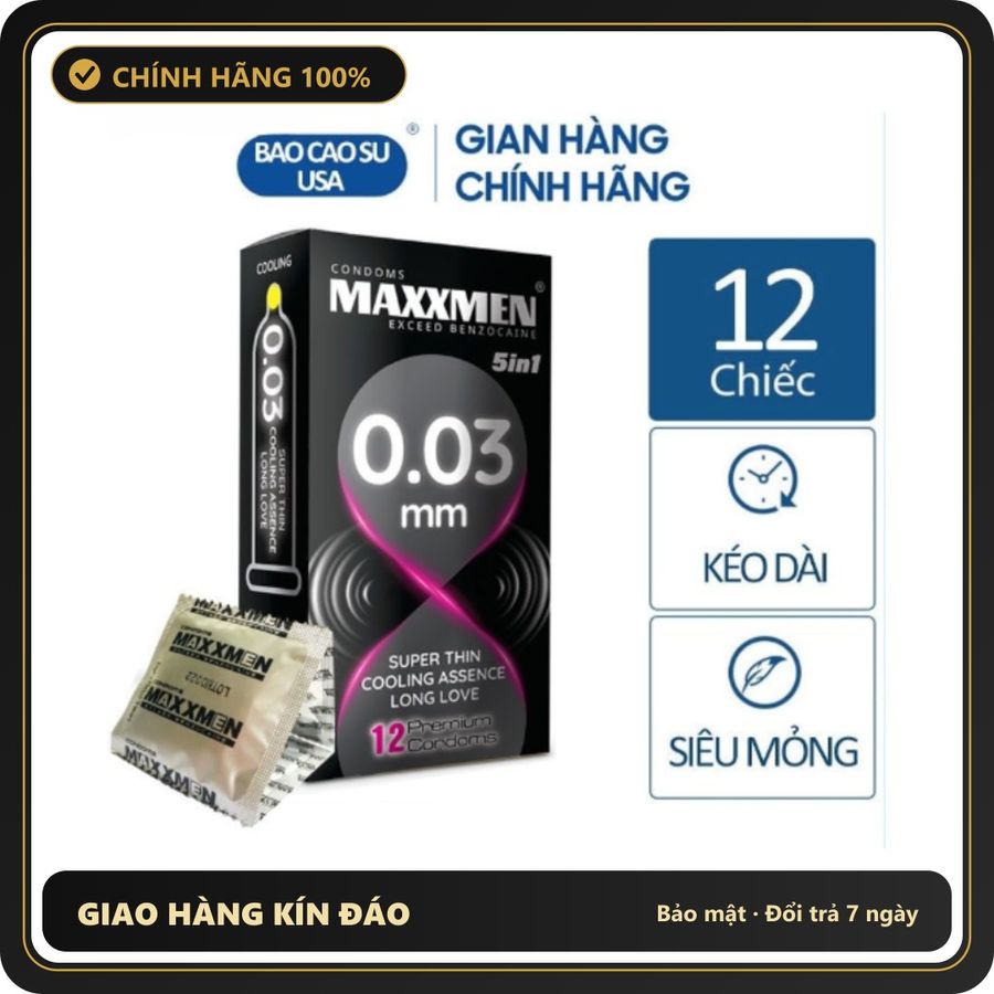 (Che Tên) Hộp 12 Bao Cao Su Siêu Mỏng 0.03 Truyền Nhiệt - Cảm Giác Chân Thực Và Tăng Thời Gian Quan Hệ Giao Nhanh Toàn Quốc