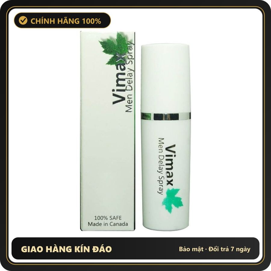 (Che Tên) Xịt Vimax Men Delay Spray Canada 15ml – Kéo Dài Đam Mê, Tăng Tự Tin Từng Khoảnh Khắc Hộp Trắng Kín