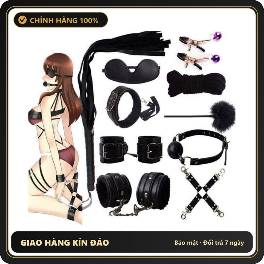 (Che Tên) Set BDSM 10 Món Chuẩn 50 Sắc Thái – Phụ Kiện Tinh Tế, Cảm Giác Mới Lạ Ngập Tràn Hộp Trắng Kín