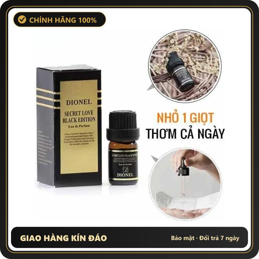 (Che Tên) Nước Hoa Vùng Kín Dionel Secret Love Black Edition 5ml – Hương Thơm Quyến Rũ, Tự Tin Suốt Ngày Cao Cấp Bảo Đảm